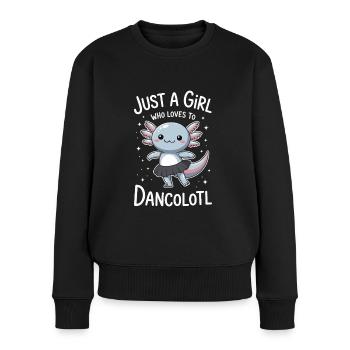 Juste une fille qui aime danser Axolotl Idée cadeau - Pull Premium bio Femme - noir - Devant - Julia (174cm)
