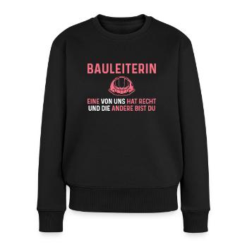 Bauaufsicht Bauleitung Humor Bauleiterin - Frauen Premium Bio Pullover - Schwarz - Vorne - Julia (174cm)