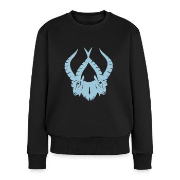 Steinbock, Sternzeichen, Tierkreis - Frauen Premium Bio Pullover - Schwarz - Vorne - Julia (174cm)
