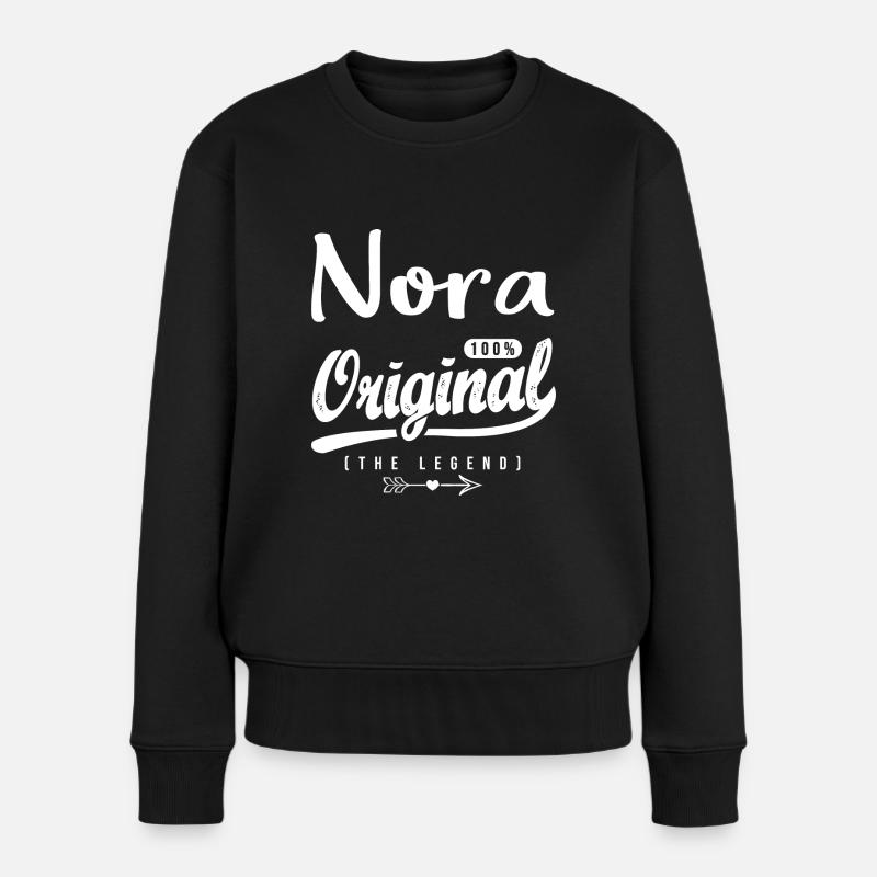 Nora ORIGINAL personalisiertes Hemd Arabischer Name Nora - Frauen Premium Bio Pullover - Schwarz