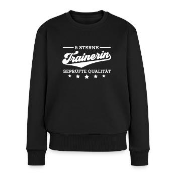 Fußballtrainerin 5 Sterne Trainerin Geschenkidee - Frauen Premium Bio Pullover - Schwarz - Vorne - Julia (174cm)