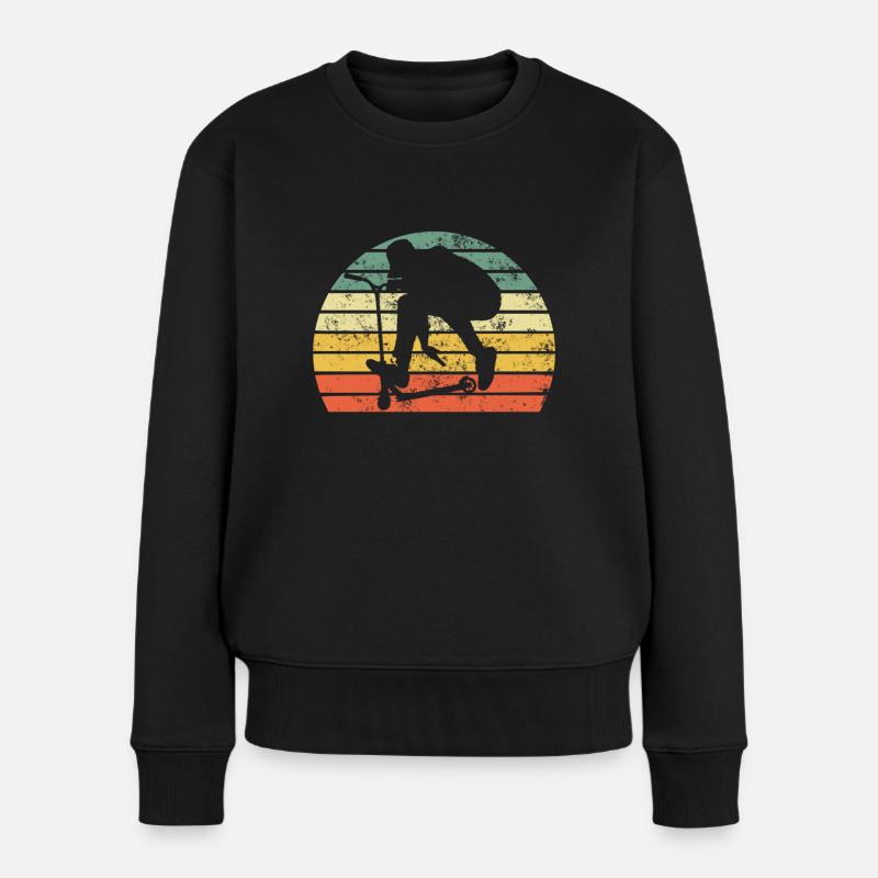 Scooter stunt kick scooter e-scooter retro gift - Women's Premium Organic Jumper - black
