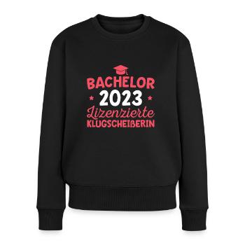 Bachelorprüfung bestanden 2023 Studentin Bachelor - Frauen Premium Bio Pullover - Schwarz - Vorne - Julia (174cm)