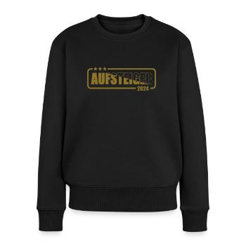 Aufsteiger 2024 Aufstiegstrikot 24 - Frauen Premium Bio Pullover - Schwarz - Vorne - Julia (174cm)