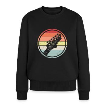 elektrische Gitarre Retro Vintage Gitarrist Musik - Frauen Premium Bio Pullover - Schwarz - Vorne - Julia (174cm)