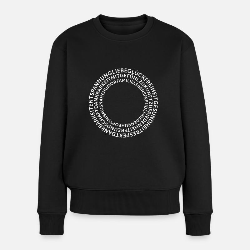 Gute Wünsche / weiß - Frauen Premium Bio Pullover - Schwarz