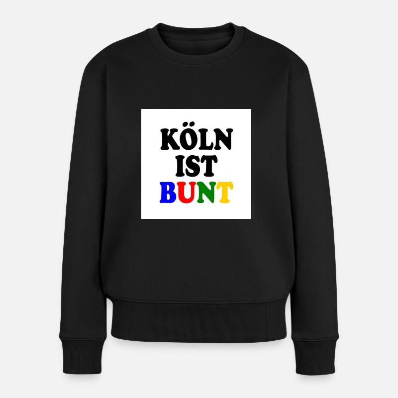 Köln ist bunt - Frauen Premium Bio Pullover - Schwarz
