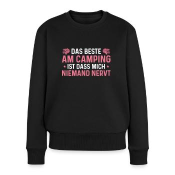 Camping Humor Campingplatz Wohnmobil Camperin - Frauen Premium Bio Pullover - Schwarz - Vorne - Julia (174cm)