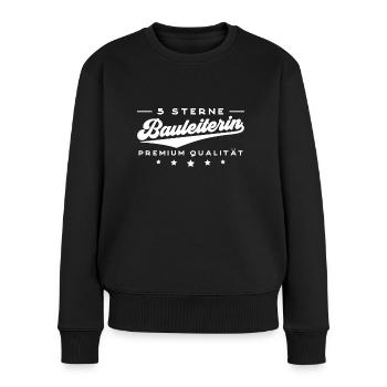 Bauaufsicht 5 Sterne Bauleiterin - Frauen Premium Bio Pullover - Schwarz - Vorne - Julia (174cm)