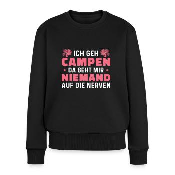 Wohnmobil Camping Humor Camperin - Frauen Premium Bio Pullover - Schwarz - Vorne - Julia (174cm)