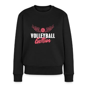 Volleyball Göttin Volleyballerin Geschenk - Frauen Premium Bio Pullover - Schwarz - Vorne - Julia (174cm)