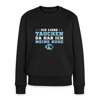 Tauchsport Humor Ich liebe Tauchen - Frauen Premium Bio Pullover - Schwarz - Vorne - Julia (174cm)