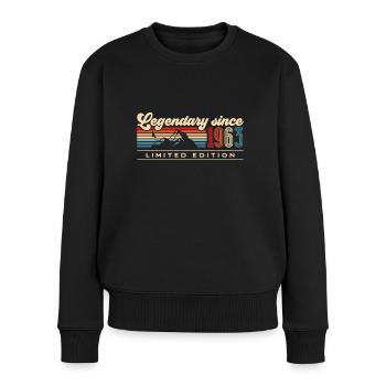 Vintage 1963 Jahrgang 60er Retro Geburtstag - Frauen Premium Bio Pullover - Schwarz - Vorne - Julia (174cm)