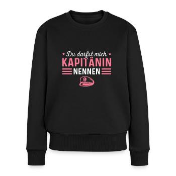 Seglerin Bootsfahrerin Kapitänin - Frauen Premium Bio Pullover - Schwarz - Vorne - Julia (174cm)
