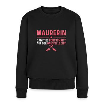 Maurermeisterin Humor Handwerk Maurerin - Frauen Premium Bio Pullover - Schwarz - Vorne - Julia (174cm)