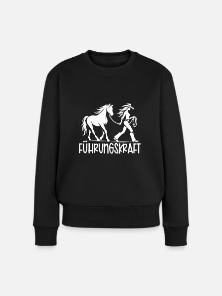 Führungskraft Pferd Pferdebesitzerin Geschenkidee - Frauen Premium Bio Pullover - Schwarz