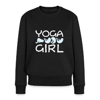 Yoga Mädchen Robbe Frau Geschenk - Frauen Premium Bio Pullover - Schwarz - Vorne - Julia (174cm)