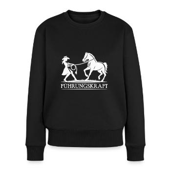 Führungskraft Pferd Reiten Geschenkidee - Frauen Premium Bio Pullover - Schwarz - Vorne - Julia (174cm)
