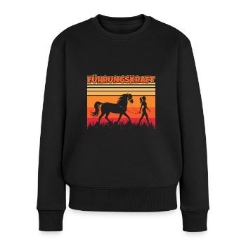 Führungskraft Pferd Reiten Geschenkidee Lustig - Frauen Premium Bio Pullover - Schwarz - Vorne - Julia (174cm)