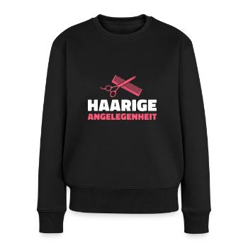 Friseur Haarige Angelegenheit Friseurin Geschenk - Frauen Premium Bio Pullover - Schwarz - Vorne - Julia (174cm)