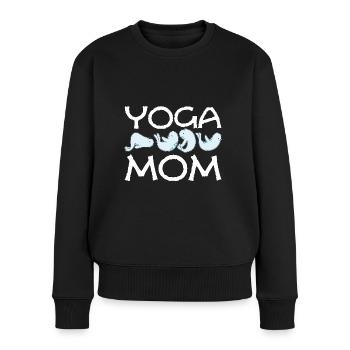 Yoga Mama Mutter Mutti Geschenk - Frauen Premium Bio Pullover - Schwarz - Vorne - Julia (174cm)
