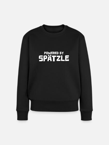 Powered by Spätzle Schwabe Geschenk - Frauen Premium Bio Pullover - Schwarz