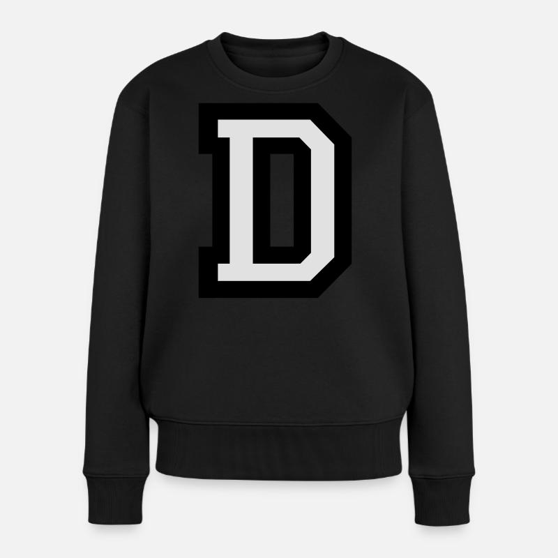 Buchstabe D - Frauen Premium Bio Pullover - Schwarz
