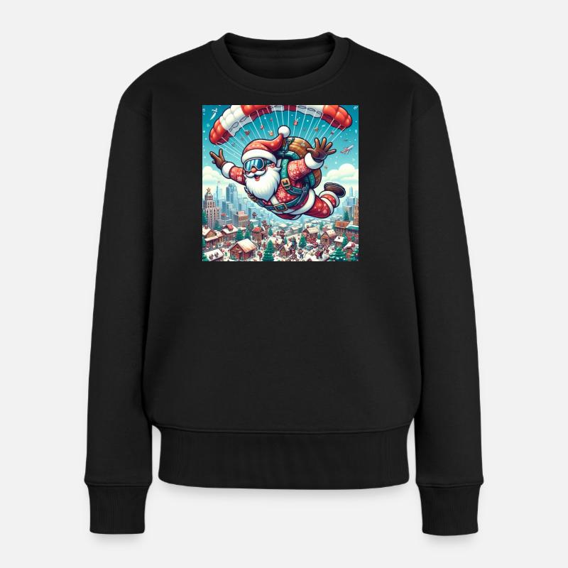 Weihnachts Design 11 - Frauen Premium Bio Pullover - Schwarz
