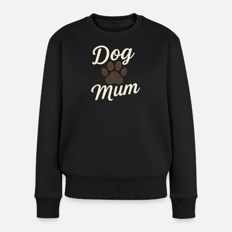 Dog mum - Frauen Premium Bio Pullover - Schwarz