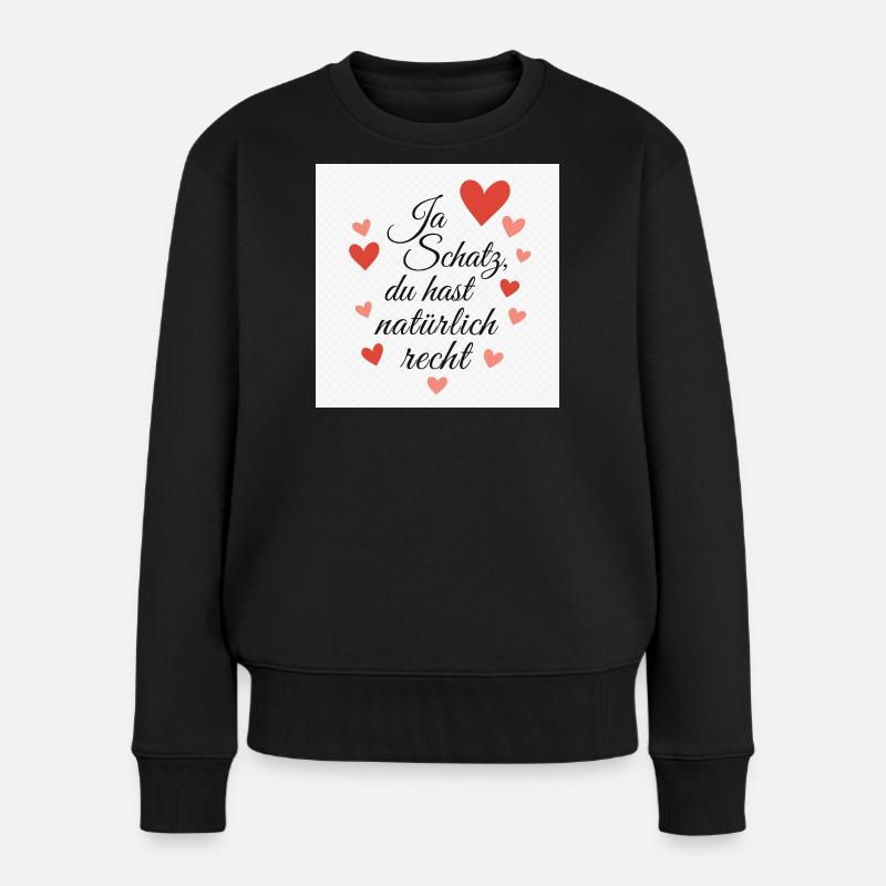 Message d’amour avec motifs de cœur - Pull Premium bio Femme - noir
