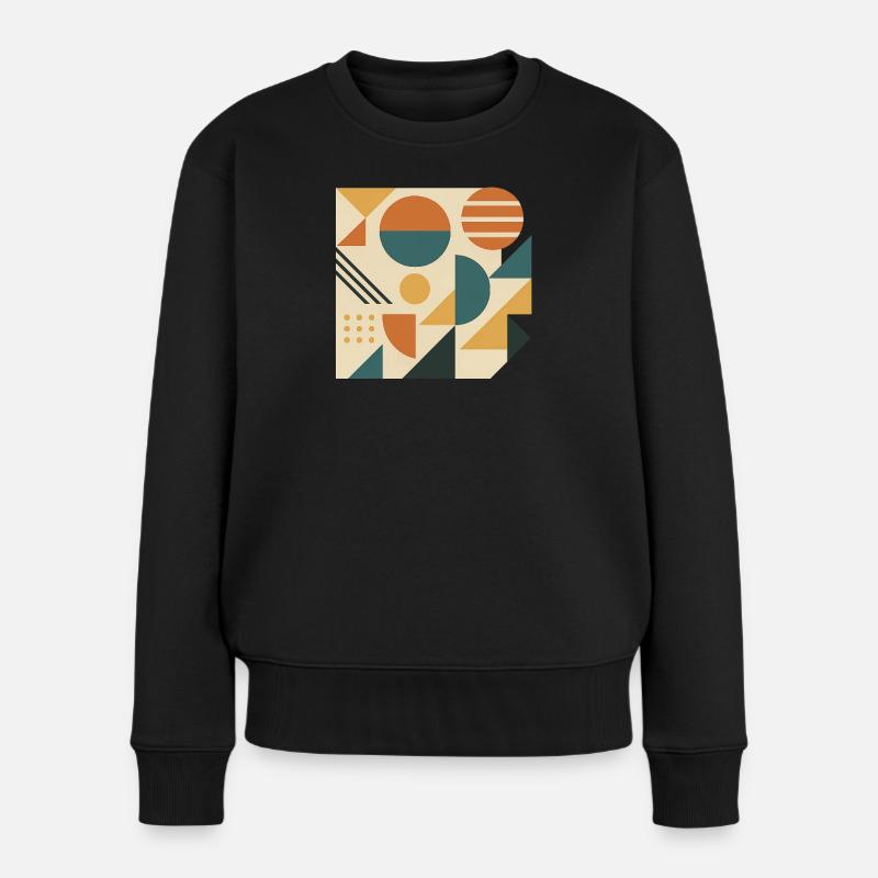 Geometrische Farbkacheln Muster - Frauen Premium Bio Pullover - Schwarz