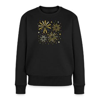 Feuerwerk - Frauen Premium Bio Pullover - Schwarz - Vorne - Julia (174cm)