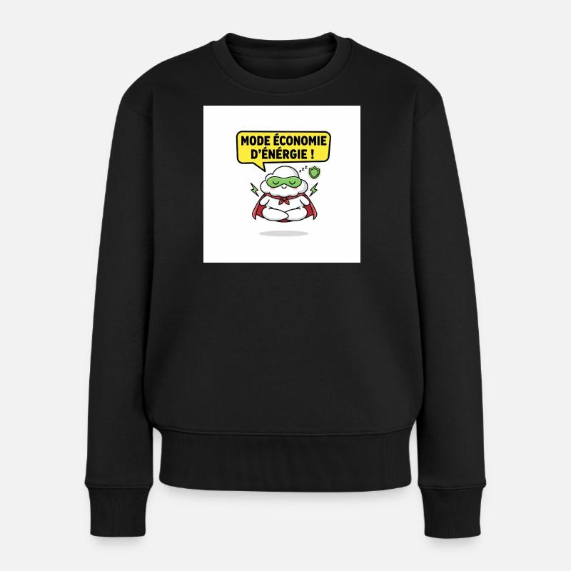 Superhero Cloud Energiesparmodus - Frauen Premium Bio Pullover - Schwarz