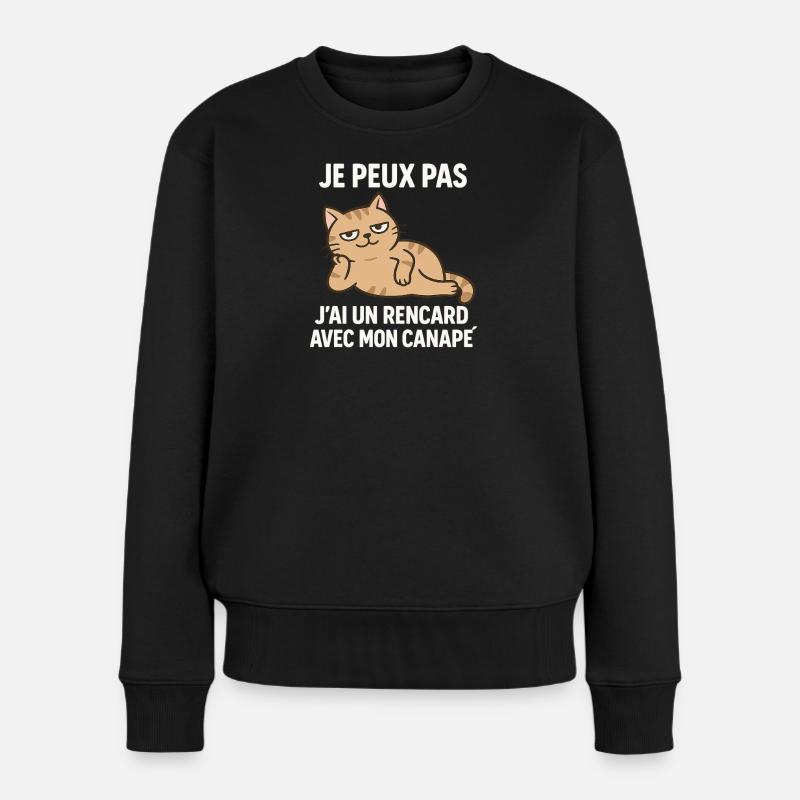 Das geht nicht, ich habe ein Date mit meinem Sofa. - Frauen Premium Bio Pullover - Schwarz