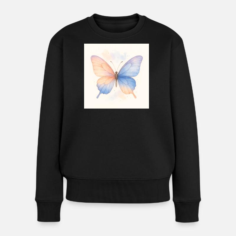 Butterfly - Frauen Premium Bio Pullover - Schwarz