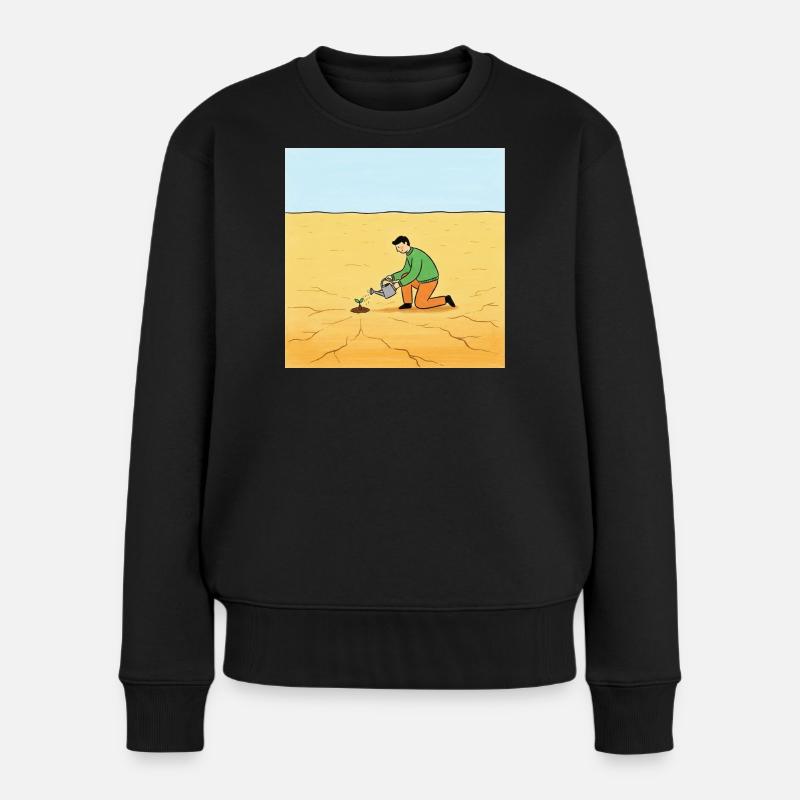 Samen der Hoffnung in der Wüste - Frauen Premium Bio Pullover - Schwarz