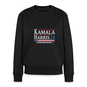Kamala Harris 2024 für den Wahlkampf - Frauen Premium Bio Pullover - Schwarz - Vorne - Julia (174cm)