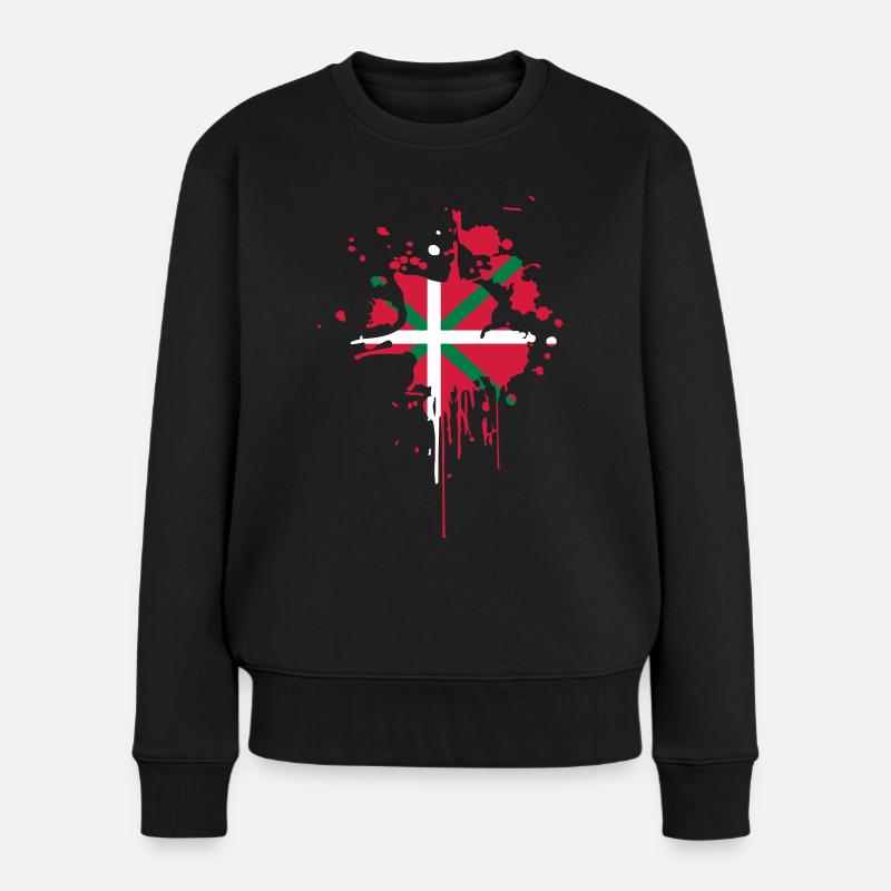 Drapeau Basque Tâche - Pull Premium bio Femme - noir