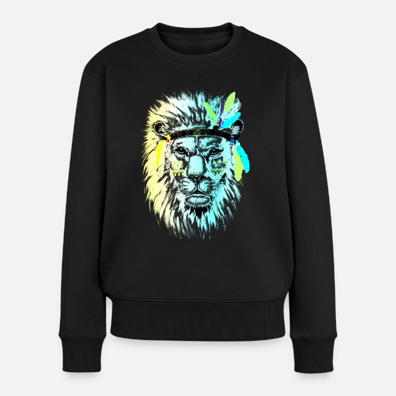 Lion indien - Pull Premium bio Femme - noir