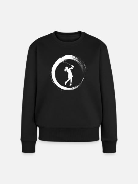 Golferin - Frauen Premium Bio Pullover - Schwarz