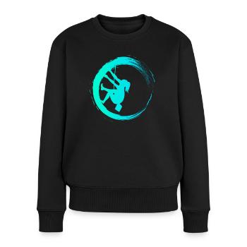Klettern Bouldern - Frauen Premium Bio Pullover - Schwarz - Vorne - Julia (174cm)