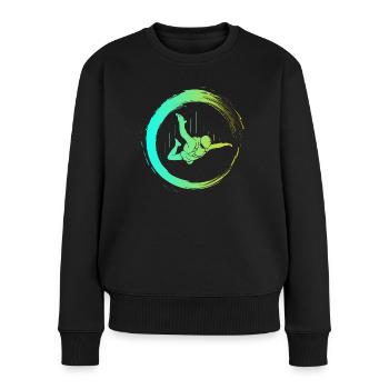 Fallschirmsprung Skydive - Frauen Premium Bio Pullover - Schwarz - Vorne - Julia (174cm)