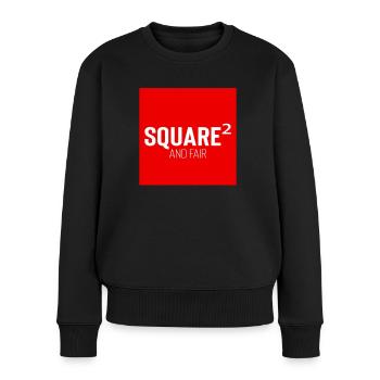 Square Streetwear: Fun & Clear Statement - Pull Premium bio Femme - noir - Devant - Julia (174cm)