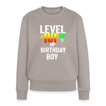 Joyeux anniversaire, Gamer Boy: Bold Pixel Fun Gift - Pull Premium bio Femme - taupe - Devant - Julia (174cm)