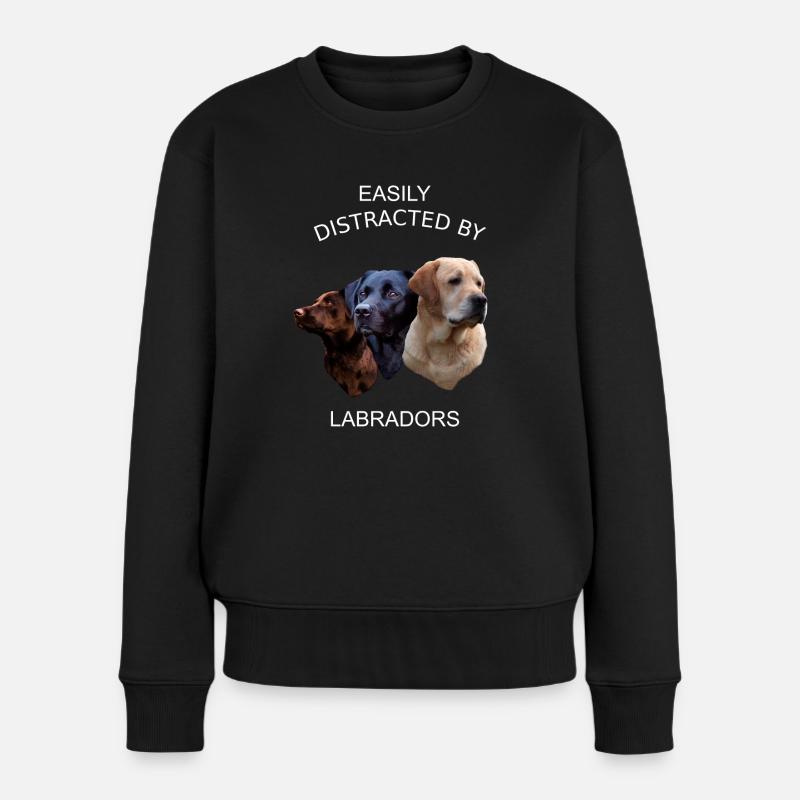 LEICHT ABGELENKT DURCH LABRADORS, LABRADOR RETRIEVER - Frauen Premium Bio Pullover - Schwarz