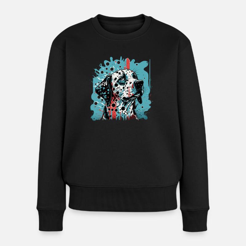 Dalmatiner - Frauen Premium Bio Pullover - Schwarz