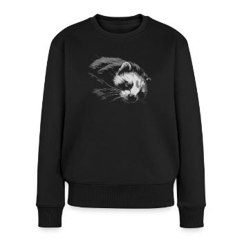 Furet est fatigué - Pull Premium bio Femme - noir - Devant - Julia (174cm)