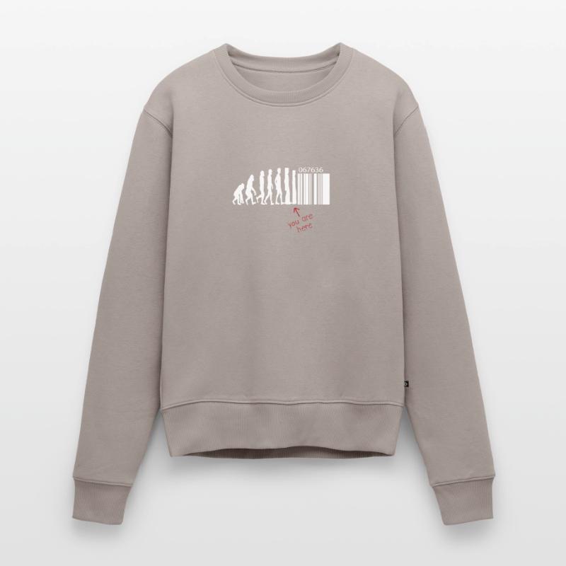 Evolution - Barcode - Transhumanism - Technology Women's Premium Organic Jumper