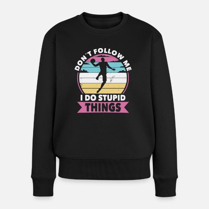 Ne me suivez pas basket - Pull Premium bio Femme - noir