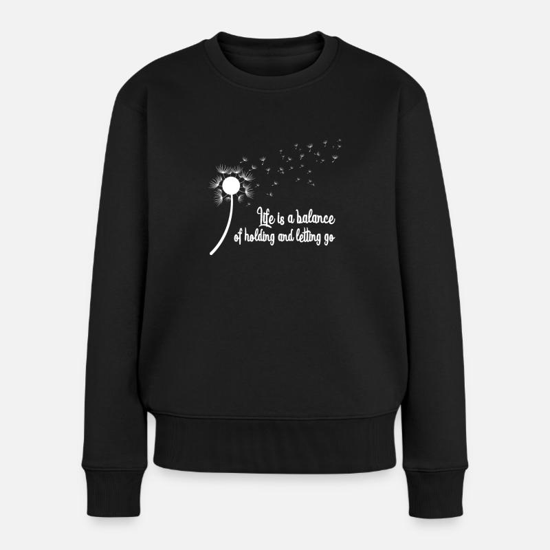 Löwenzahn Liebhaberin Taraxacum Löwenzahn Blume - Frauen Premium Bio Pullover - Schwarz